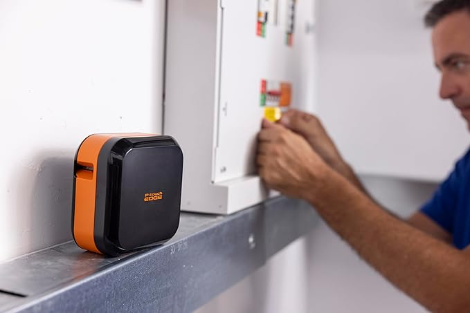 Brother P-Touch Edge PT-E720BT Industrial, Mobile Thermal Transfer Printer - Portable - Label Print - USB - Bluetooth - Battery Included - with Cutter - Black, Orange
