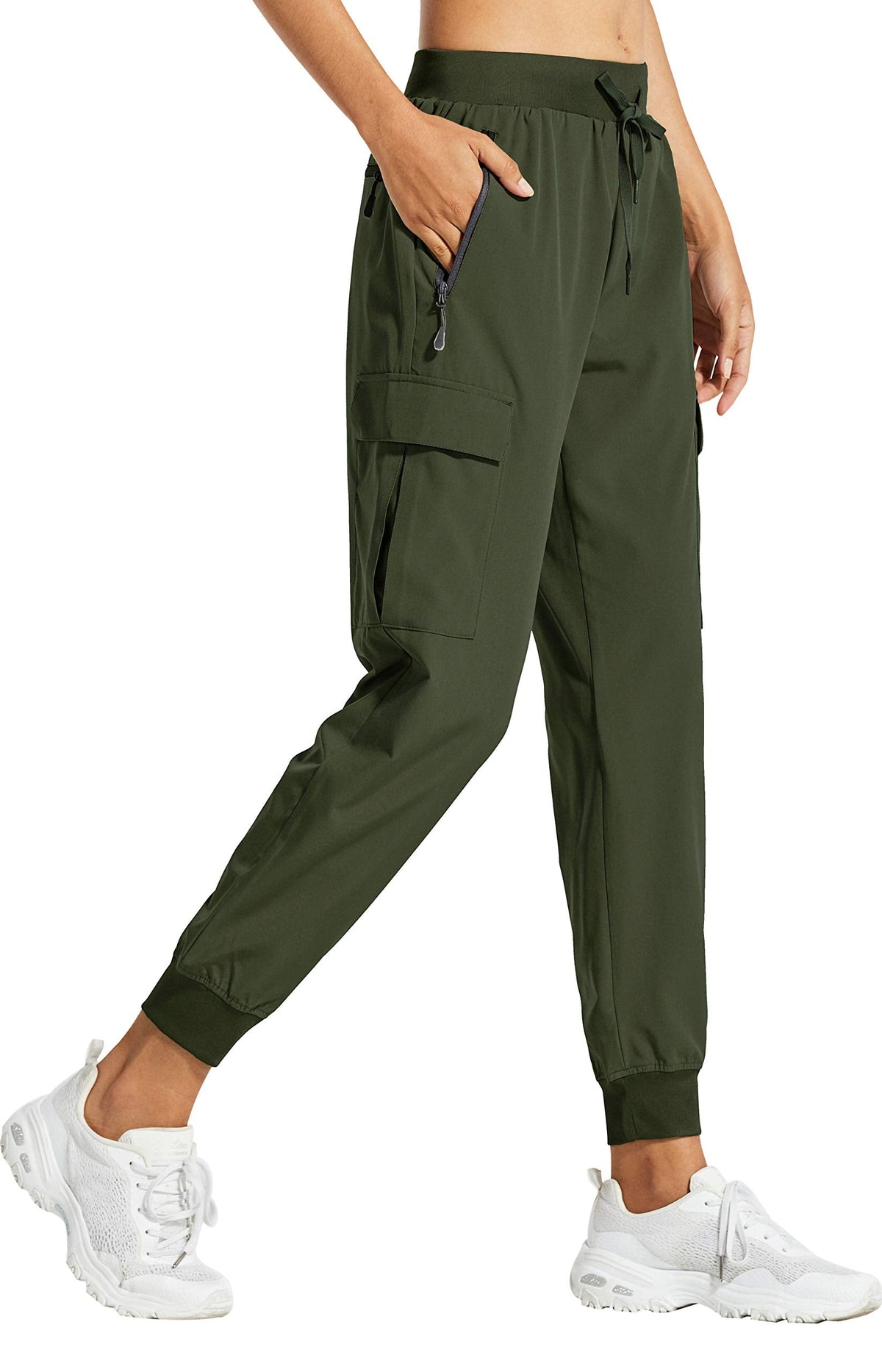 Libin Women's Cargo Joggers Lightweight Quick Dry Hiking Pants Athletic Lounge Casual Travel, Army Green XXXL