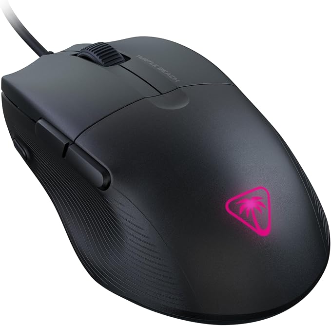 Turtle Beach Pure SEL Wired RGB Gaming Mouse, Ultra-Light 49g Ergonomic Design, 8000 DPI Optical Sensor, Mechanical Switches, Pretension System, Pure PTFE Glides, AIMO RGB Lighting – Black