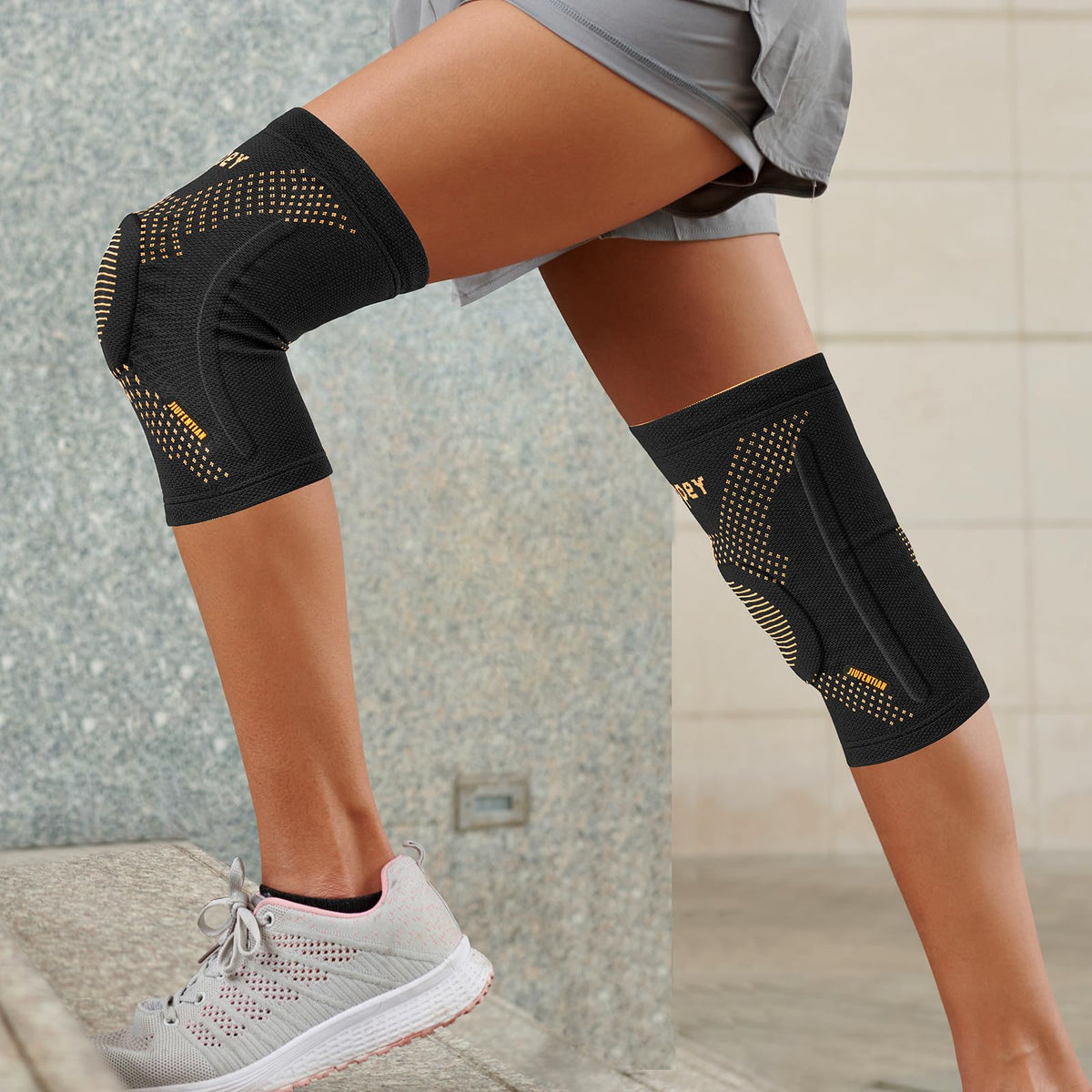 JIUFENTIAN Copper Knee Braces for Arthritis Pain (2 pack)- Professional Knee Suppot with Side Stabilizers - Breathable Compression Sleeves for Pain Relief & Stability (Arthritis, Gym, Work)-3X-Large