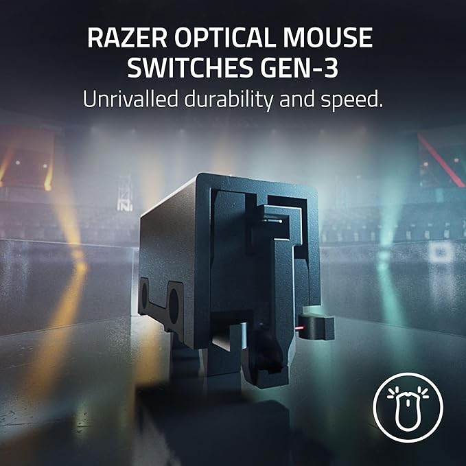 Razer DeathAdder V3 HyperSpeed Wireless Gaming Mouse: 55g Lightweight - USB C Charging - Up to 100 Hr Battery - Advanced 26K Optical Sensor - Gen-3 Optical Switches - 8 Programmable Controls - Black