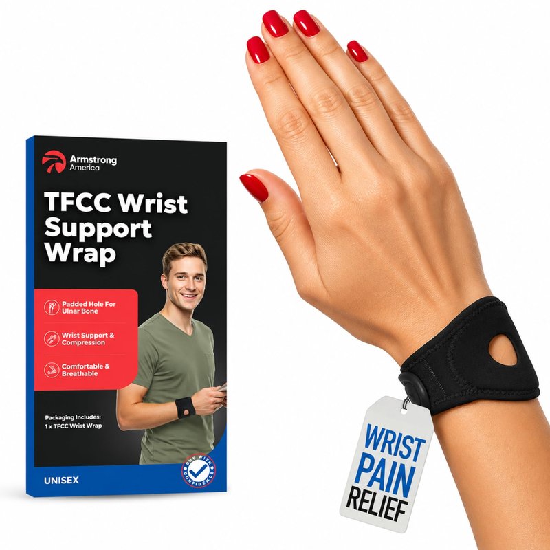 Wrist Wrap Compression Wrist Brace For TFCC Tears | Carpal Tunnel Pain & Tendonitis Relief | Padded Hole For Ulnar | Wrist Support For Working Out | Wrist Wraps for Men Women | Fits Both Wrists