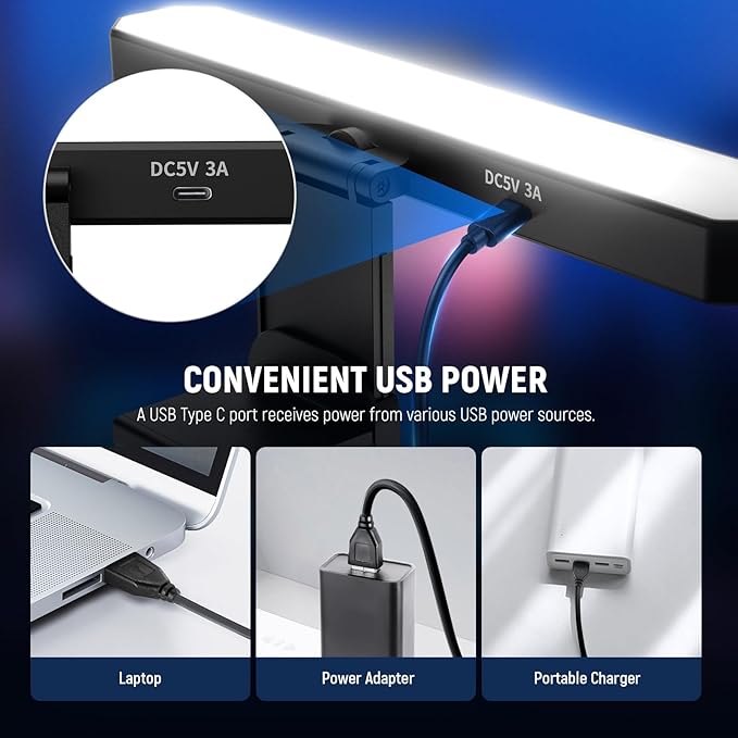NEEWER Basics 12W Dual Monitor Light Bar with Stands, LED Lamp for Home Office Video Conference Lighting Desk Computer Laptop Webcam Zoom Streaming, Bi Color, Remote/Touch Control Dimmable, L10
