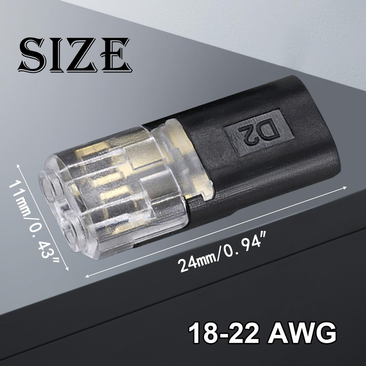 Double Wire Lock-Grip Connector, 2 Pin LED Light Strip Connector with Locking Buckle - No Stripping or Cutting Required (20PCS)