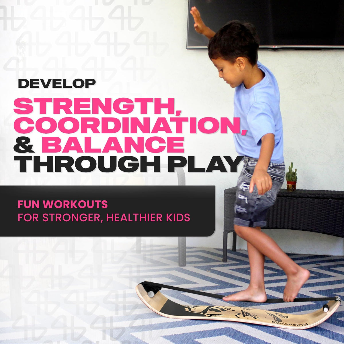4Balancing Balance Board for Kids - Slackline Wooden Wobble Board