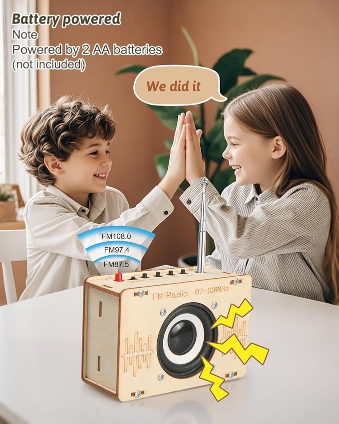 Poraxy Science Kits for Kids Age 8-12 12-14, STEM Kits 8-10, Build Your Own FM Radio Kit, Electronic DIY Experiment Engineering Building Project, Toys Gifts for Teen Boys Girls 9 11 13 15 16+