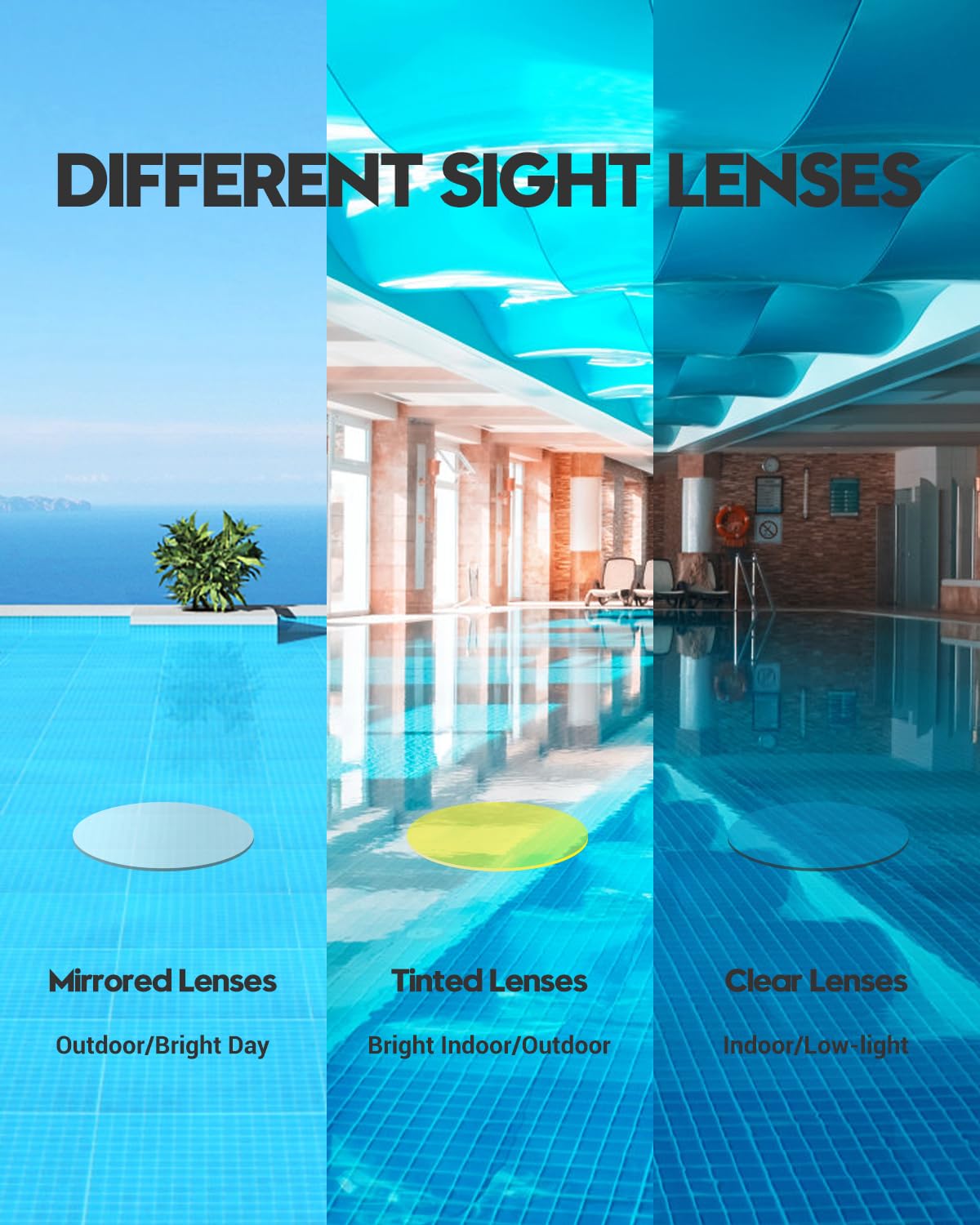 Vorshape 2 Pack Swim Goggles Adult, Anti-Fog UV Protection Leak-Proof Pool Swimming Gogglesfor Men Women﻿