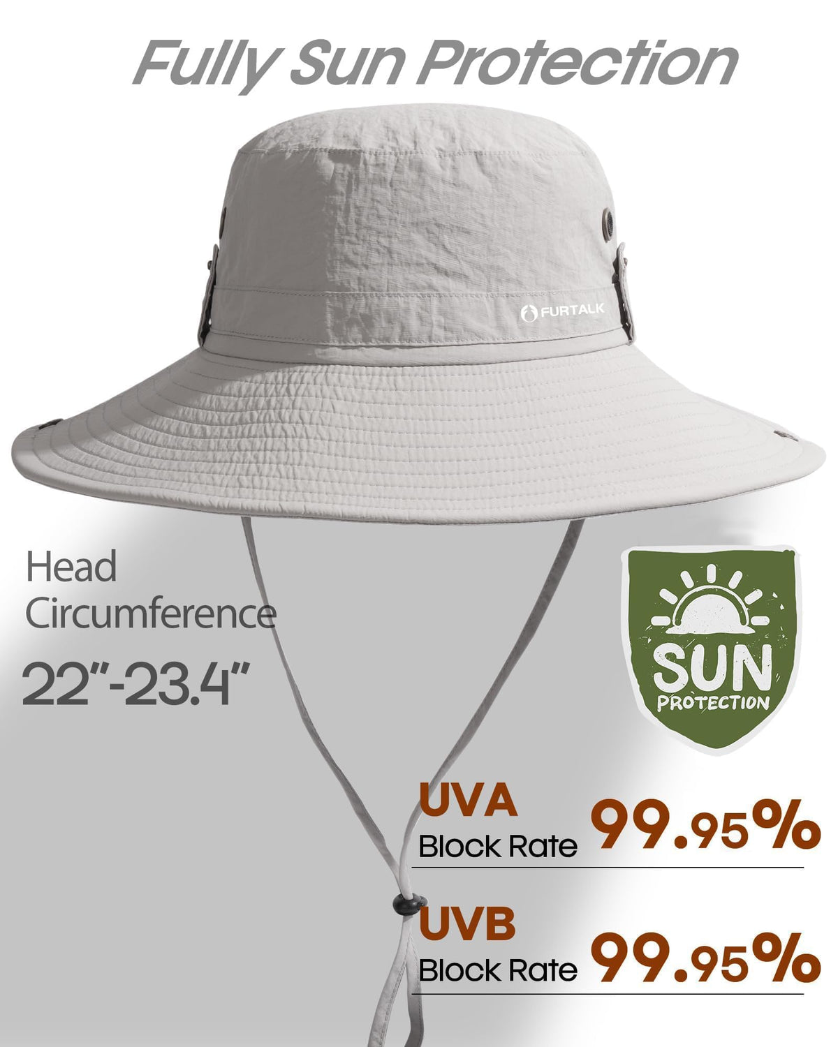 FURTALK Sun Hats for Men Fishing Hat UPF Protection Wide Brim Bucket Hat