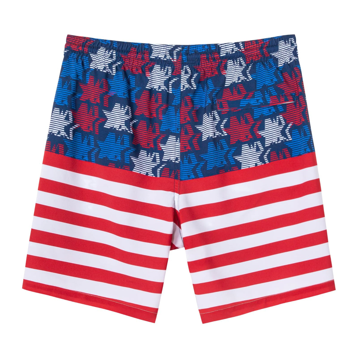 SURF CUZ Mens Swim Trunks with Compression Liner Quick Dry Swim Shorts 7" Swimming Trunks Stretch Bathing Suit 7 Inch,American Flag,XS