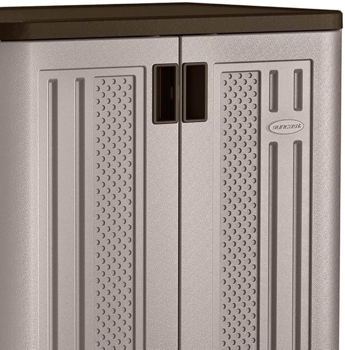 Suncast 36" Resin Base Garage Storage Cabinet, Platinum, Made in the USA
