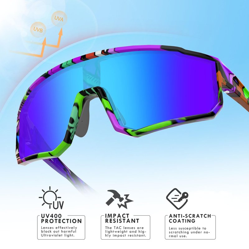 BOLLFO 3 PackPolarized Sports Sunglasses,UV400 Protection Outdoor Glasses for Men Women Youth Baseball Cycling Running Driving Golf