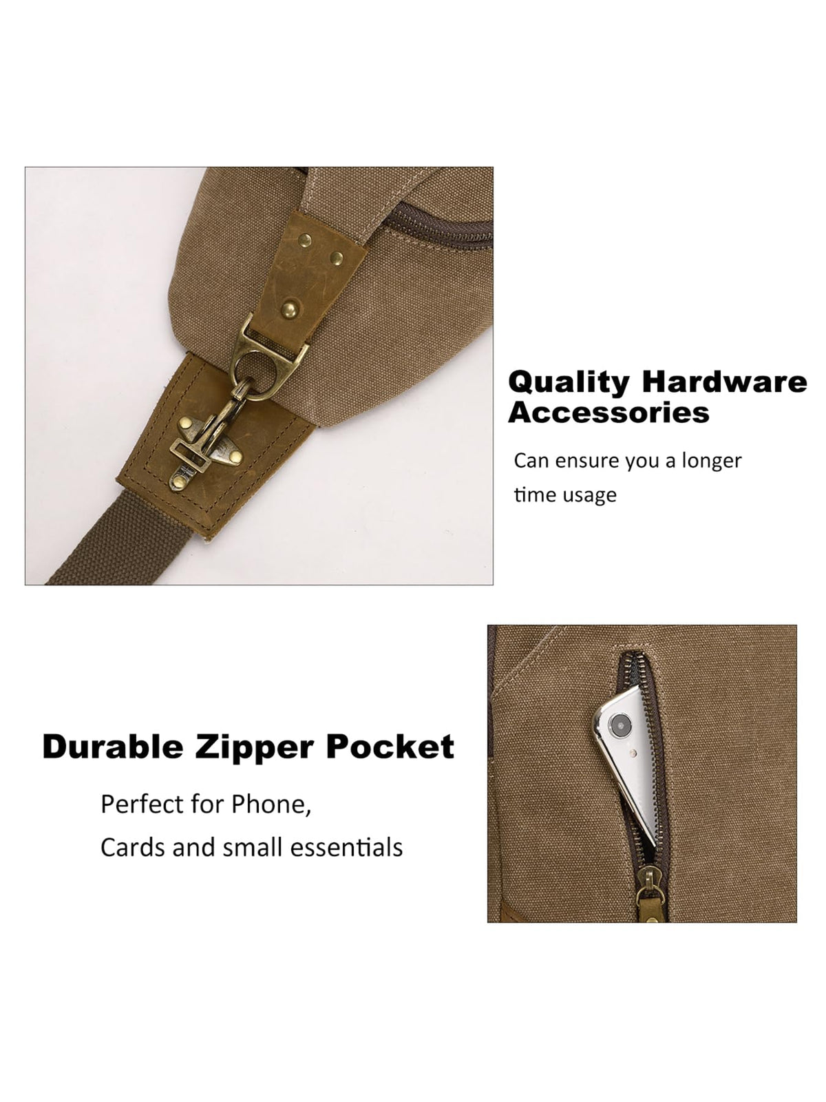 KL928 Canvas Sling Bag Crossbody Bags Casual Shoulder Daypack for Men Women