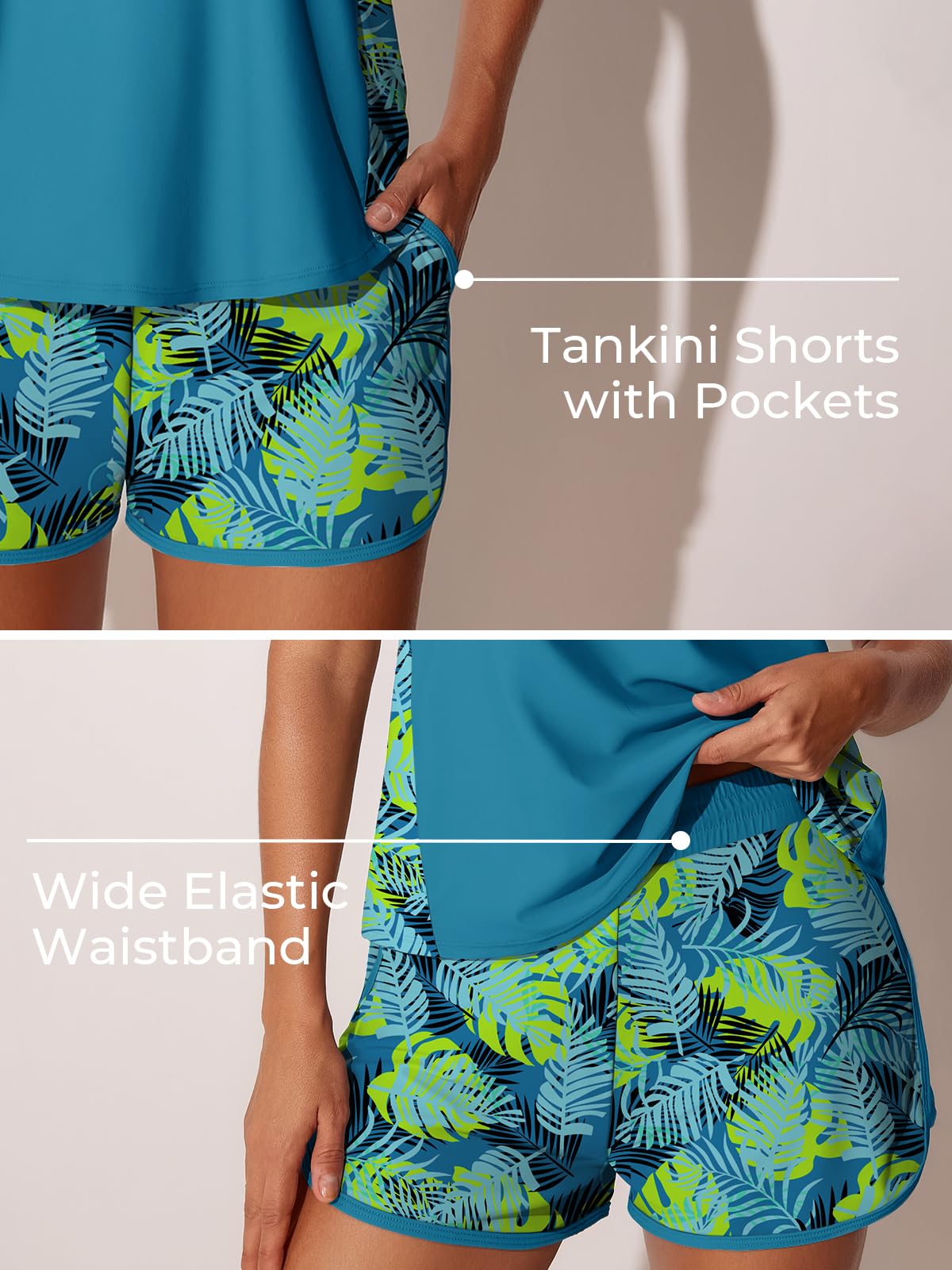 Summer Mae Blouson Tankini Swimsuits for Women Tummy Control Bathing Suits