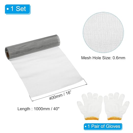 PATIKIL 40" L x 16" W Woven Wire Mesh, 30 Mesh 304 Stainless Steel Air Vent