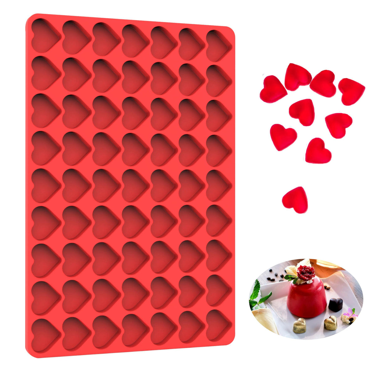 sofliym Mini Heart Silicone molds for Chocolate, Candy, Gummy