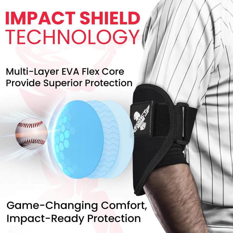 Exxact Sports Baseball Elbow Guard Youth & Adult, Flexible Batters Softball Elbow Guard Baseball with Adjustable Strap