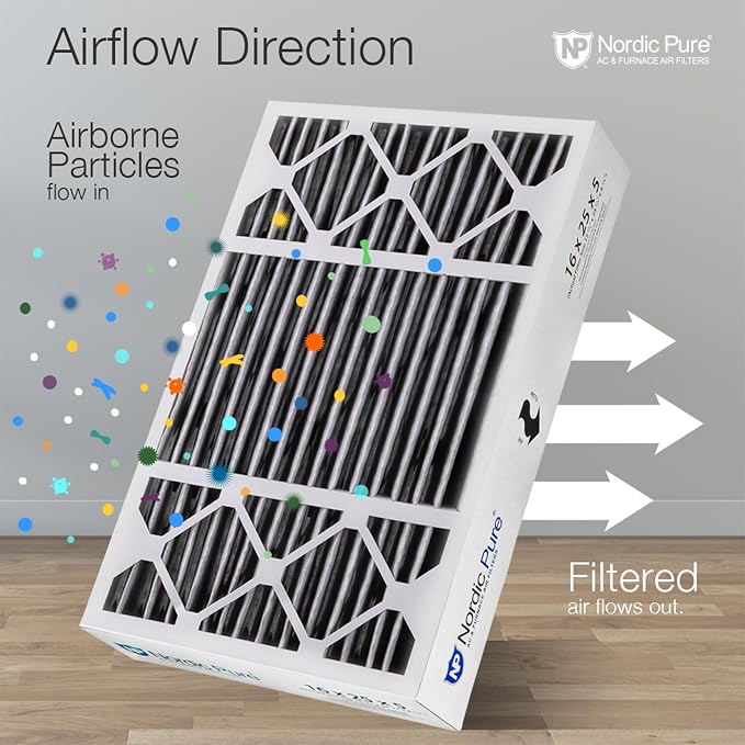 Nordic Pure 16x25x5 Honeywell Replacement Air Filters MERV 10 Plus Carbon 4 Pack