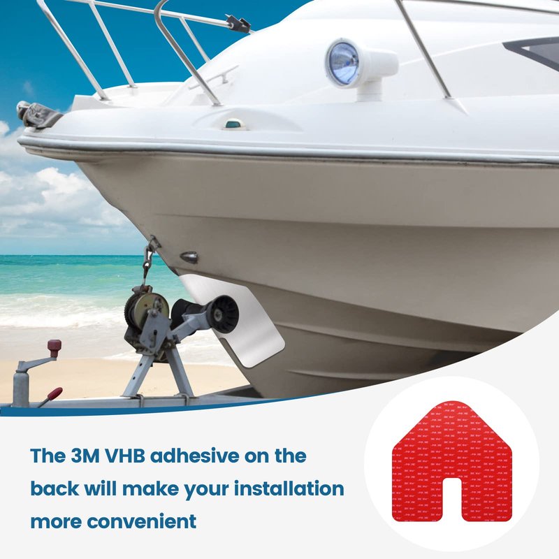 Haoguo Boat Keel Guard, Boat Bow Protector with 3M VHB Adhesive, 9.9''*9.9'', 316 Stainless Steel, Professional Shape Design, Essential for Ships or Yachts