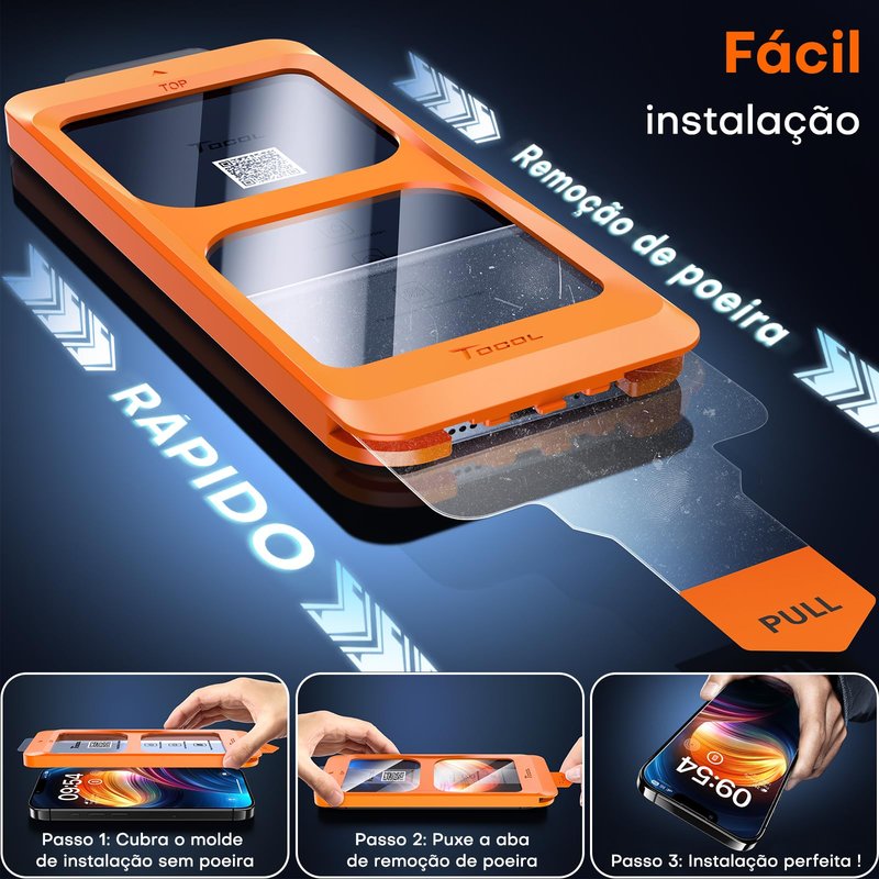 TOCOL for iPhone 16 Pro Max Screen Protector, 9H Hardness Military Grade Shatterproof HD Tempered Glass Full Coverage Easy Installation Case Friendly 2 Pack