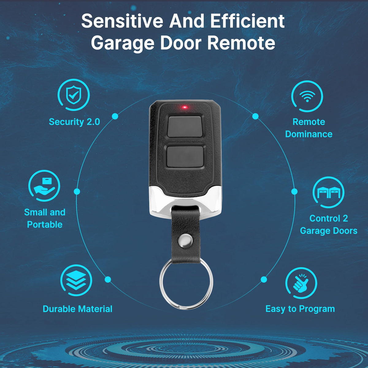 2 for Chamberlain LiftMaster Craftsman Garage Door Opener Remote Keychain