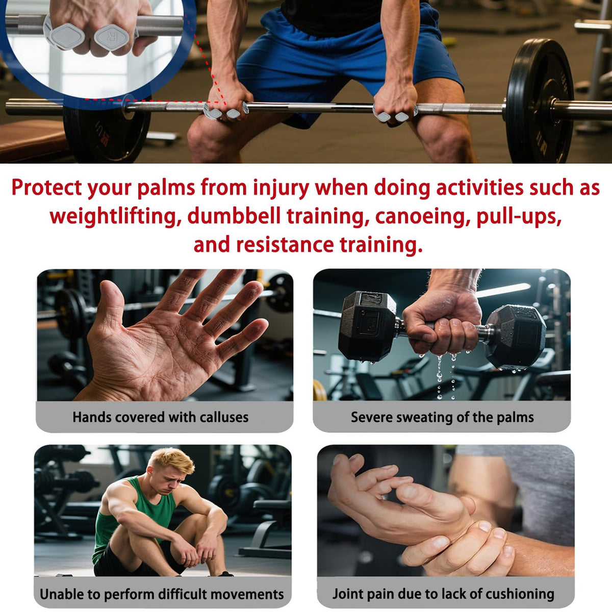 Monattrod Upgraded Weight Lifting Grips for Women & Men - Extra Large & Thick Non-Slip Gym Grips, Ergonomic Workout Gloves for Pull-Ups, Dumbbell Exercises (Black)