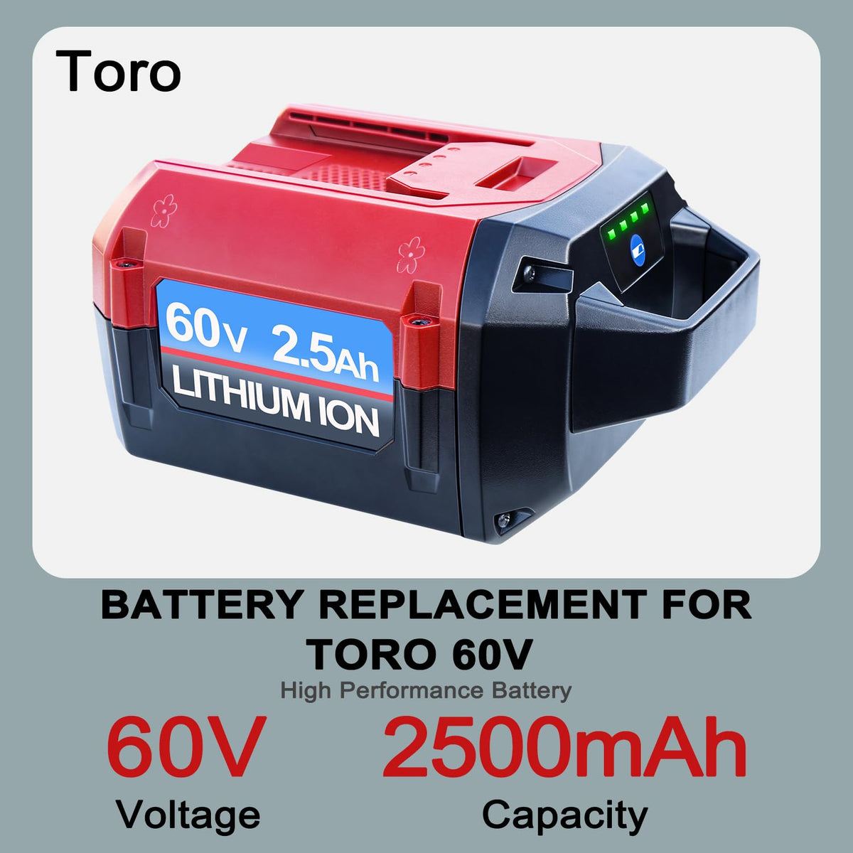 DTK Battery Replacement for Toro 60V Battery 2.5Ah 60V Battery