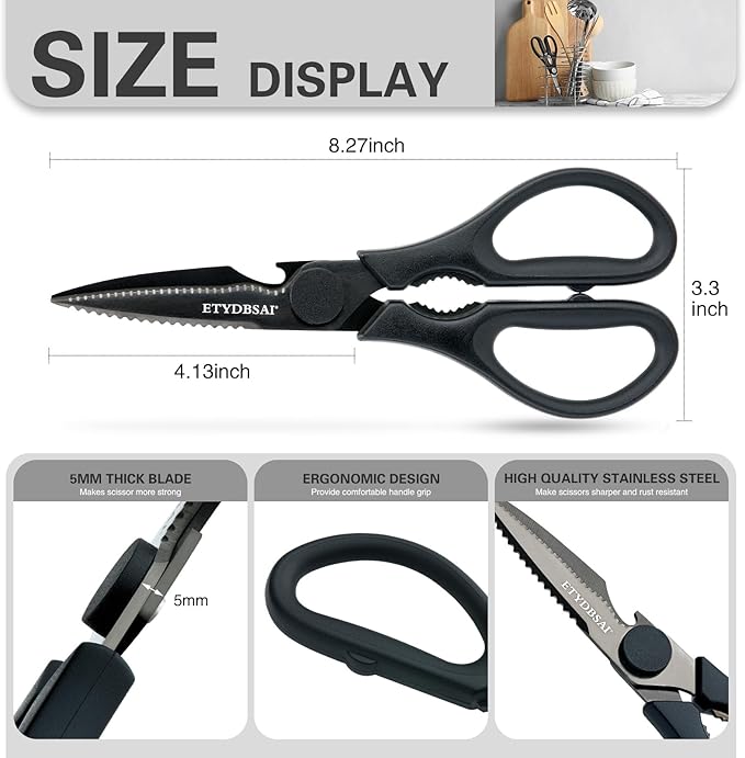 Kitchen Scissors Come Apart, All Purpose Kitchen Shears for Food