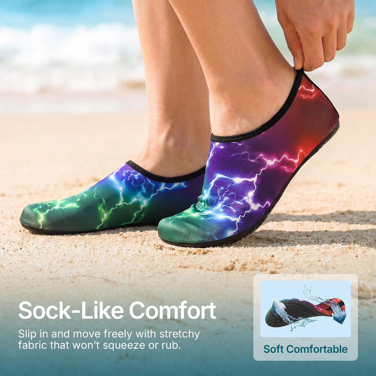 Water Shoes for Women Men Quick-Dry Aqua Socks Swim Beach Outfits Barefoot