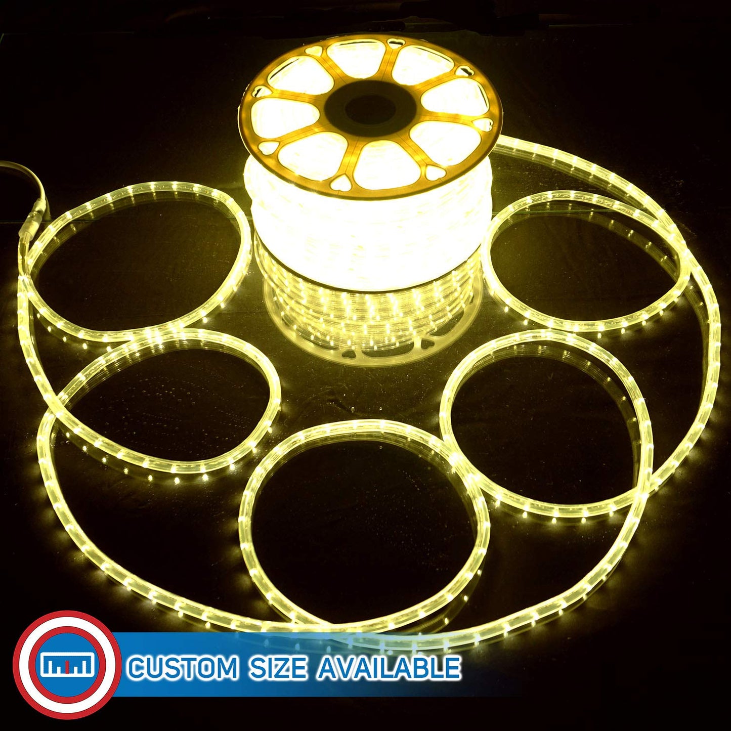 Russell Decor LED Rope Lights Festival Holiday Party Seasonal Christmas Decoration 30ft - 200ft Customized Available (Warm White, 30)