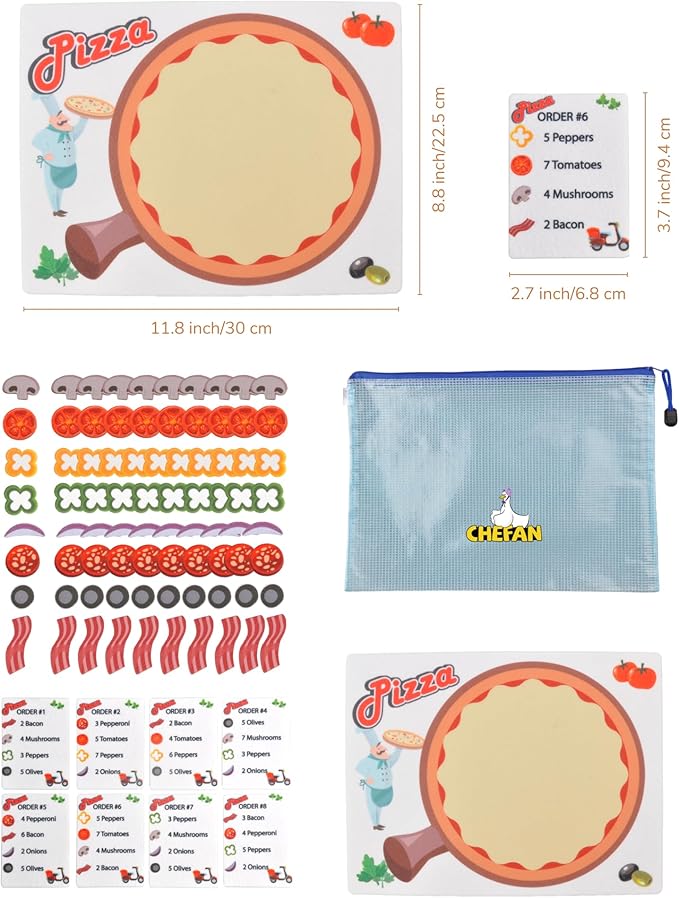 CHEFAN Pizza Counting Toddler Toys, Toddler Number Learning Toys, Preschool Math Games, Manipulatives for Preschool