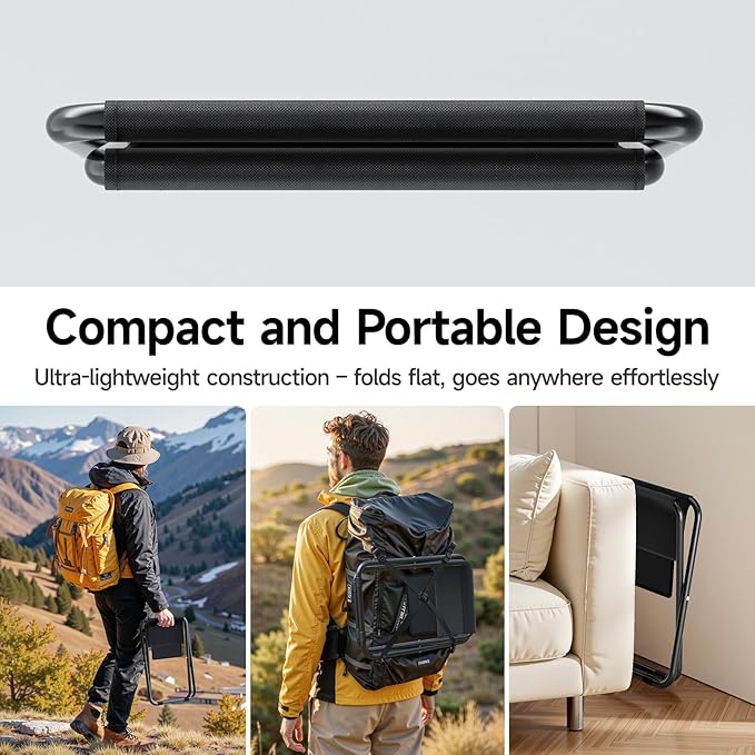 Simple Deluxe Portable Camping Chair, Lightweight Folding Chair for Camp, Outdoor Chair for Adults, Sports, Beach, Hiking, Backpacking, Garden