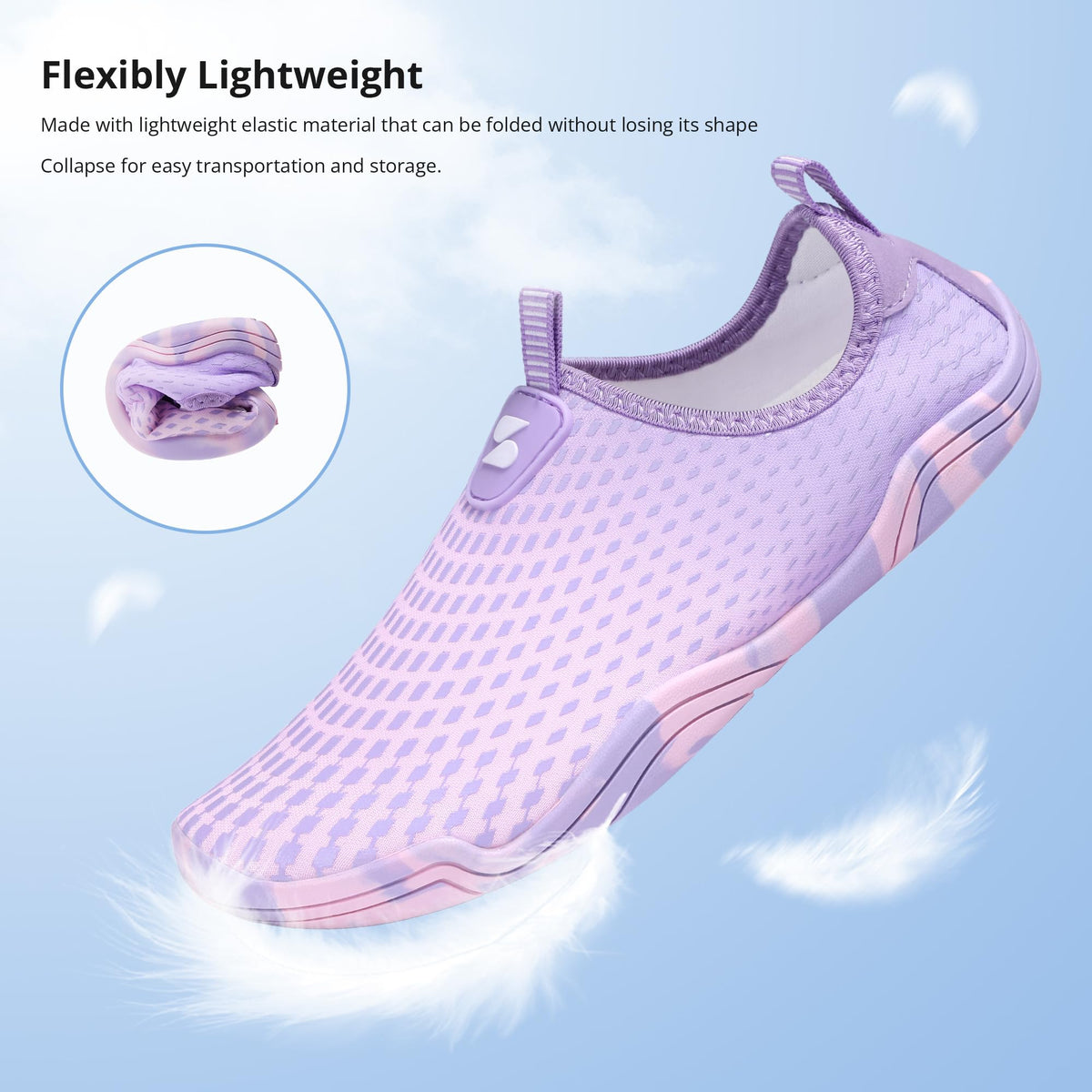 Stelle Water Shoes for Women Men Barefoot Quick Dry Aqua Socks for Swim Beach River Pool Surf Yoga Shower(Lilac,11MW)