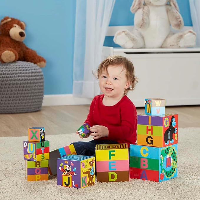 Melissa & Doug Deluxe 10-Piece Alphabet Nesting and Stacking Blocks - FSC Certified