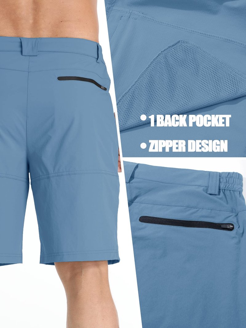 TACVASEN Men's Casual Shorts Lightweight Quick Dry Cargo Hiking Tactical Shorts Golf Dress Outdoor Summer with Pockets Light Blue 36