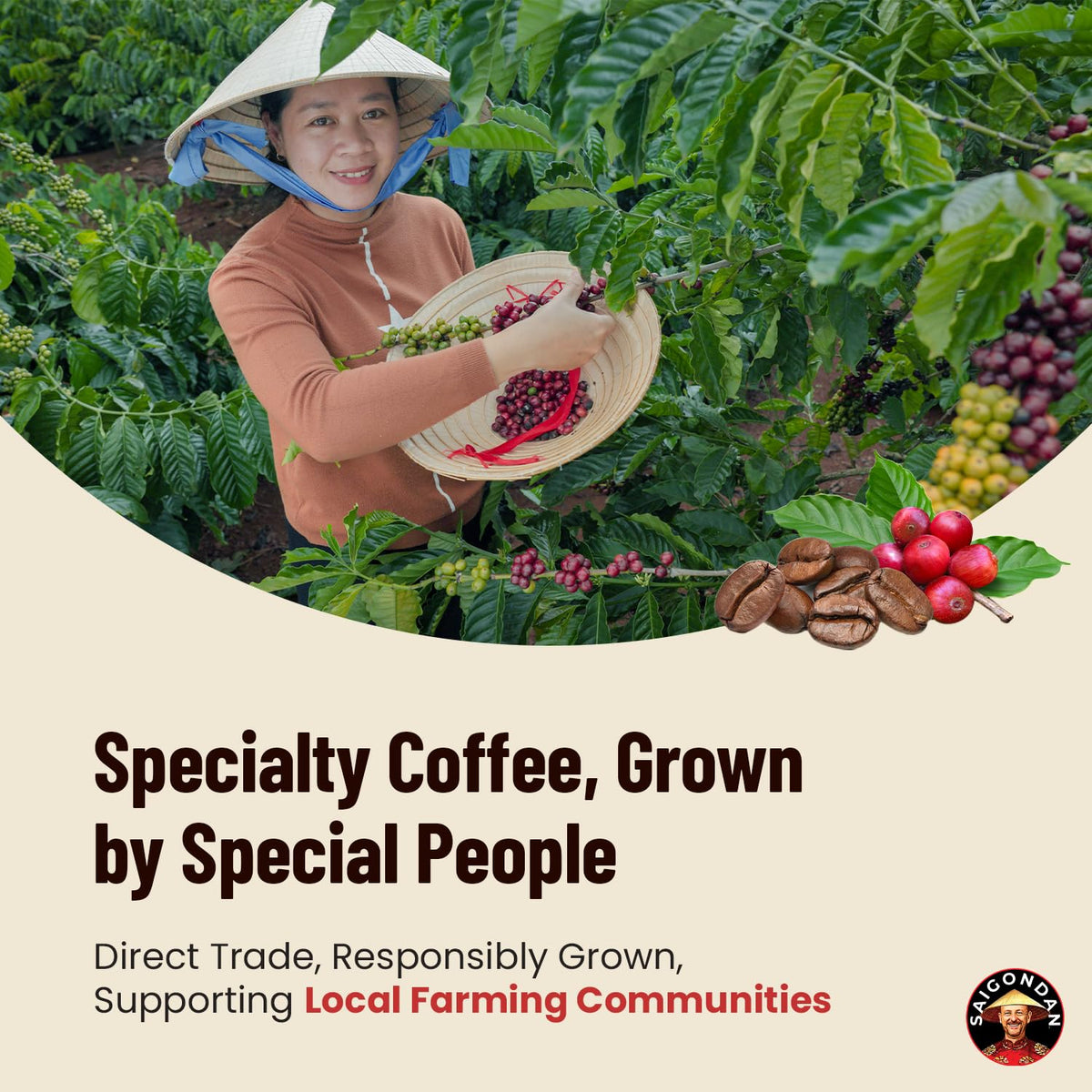 Joyful Pour Over Vietnamese Coffee – Saigondan Single Serve Coffee Sachets | Medium Roast 100% Arabica Bourbon | Instant Specialty Coffee for Travel & Camping | Notes of Orange Blossom (18 Sachets)
