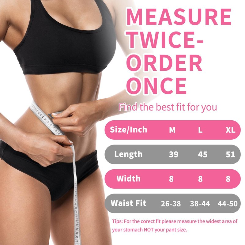 NEWCOO Sweat Waist Trainer For Women Men Waist Trimmer Sweat Belt Band Stomach Wrap Faja For Workout Weight Loss Lower Belly Fat Black/Pink