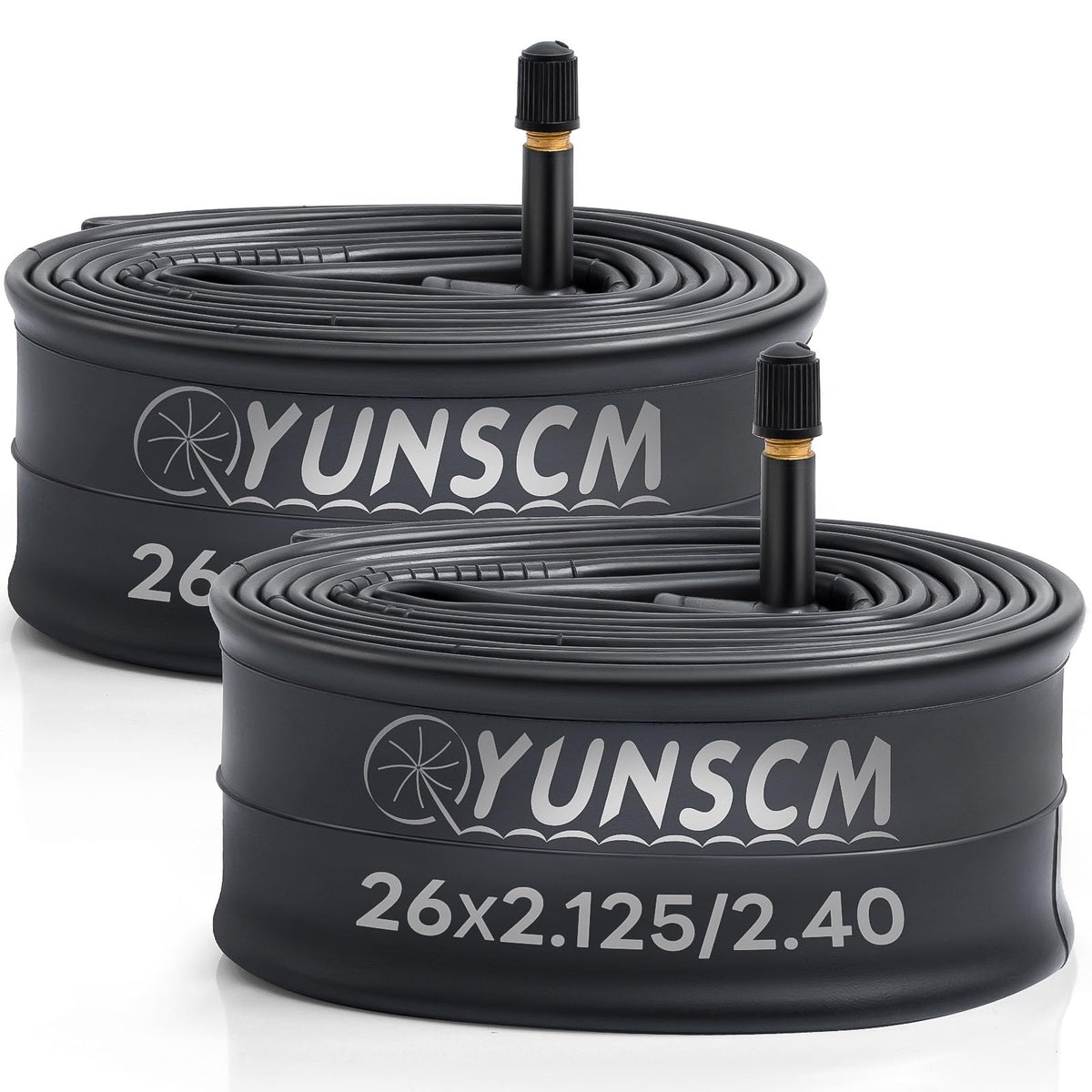 26" Bike Tubes 26x2.125/2.25/2.30/2.35/2.40 AV32mm Schrader Valve 56/64-559 26" Bicycle Tube - Butyl Rubber Compatible with Mountain, Road, MTB, City Bike Tire -2 PCS
