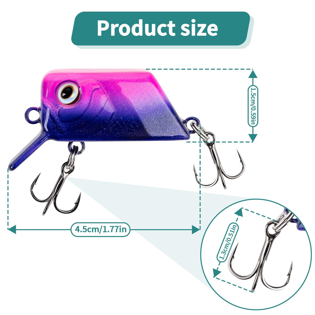 TRCOLEHOND Handcrafted Floating Fishing Lures 8g Glide Bait, Bass Lures with Rattle Sound, DIY Fishing Bait Gift for Anglers