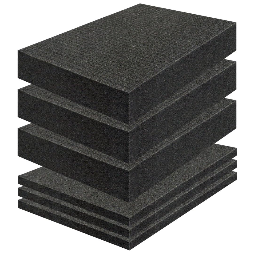 PINGMIC 6 Pack Gun case foam -16 x 12 x 2 Inch Pick and Pluck Foam Sheets - Pick Apart Insert Padding for Gun Case, Ideal for Storing Guns, Crafts, Cameras & More