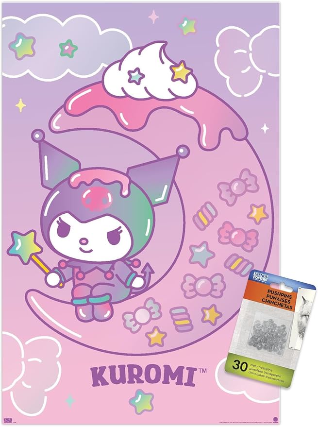 Hello Kitty and Friends: 24 Dreamland - Kuromi Wall Poster with Push Pins