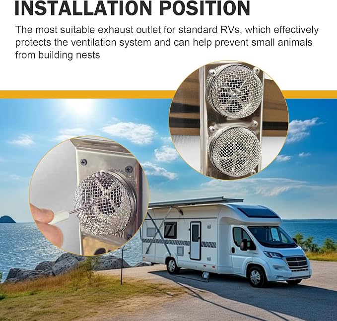 Shakas 2 PCS RV Furnace Vent Screen, Stainless Steel Stove Flying Insect