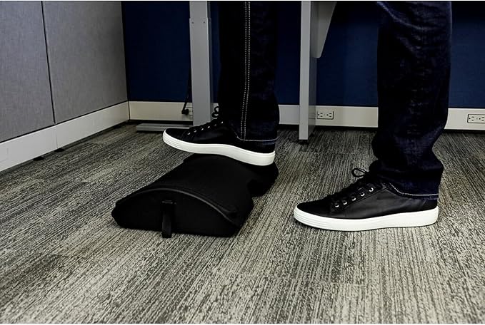 3M Foot Rest for Standing Desks, Two-Sided Rocking and Stationary for Sitting or Standing, Helps Reduce Leg and Foot Fatigue, Black (FR200B)