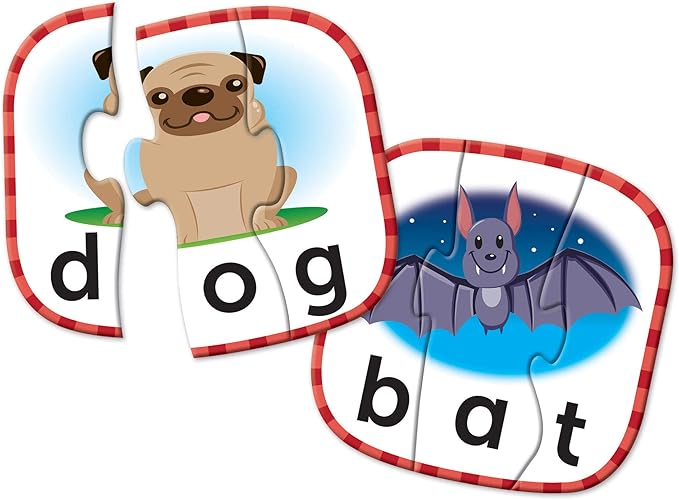 Learning Resources 3-Letter Word Puzzle Cards, Kindergarten Readniness, Self Correcting Puzzles, Ages 3+