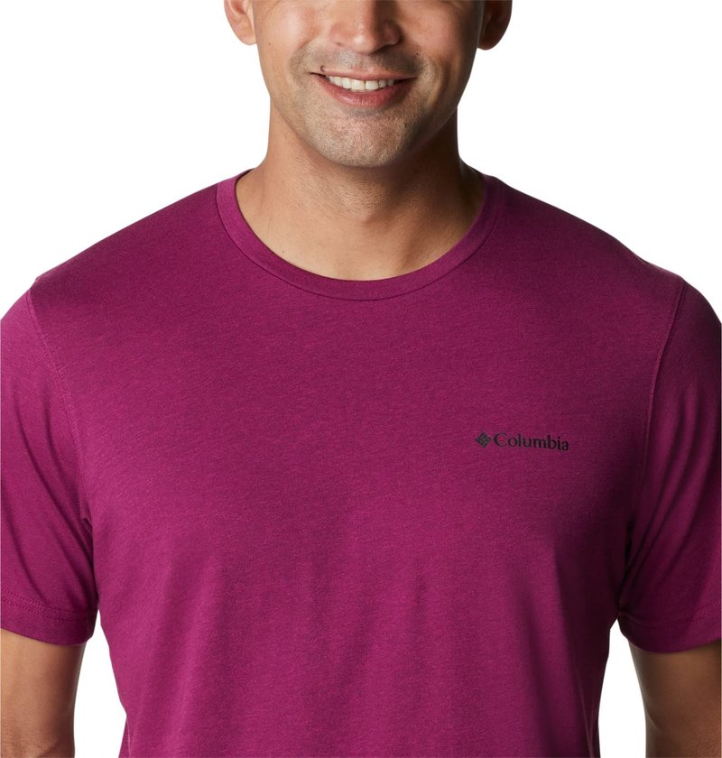 Columbia Men's Thistletown Hills Short Sleeve, Red Onion Heather, X-Large