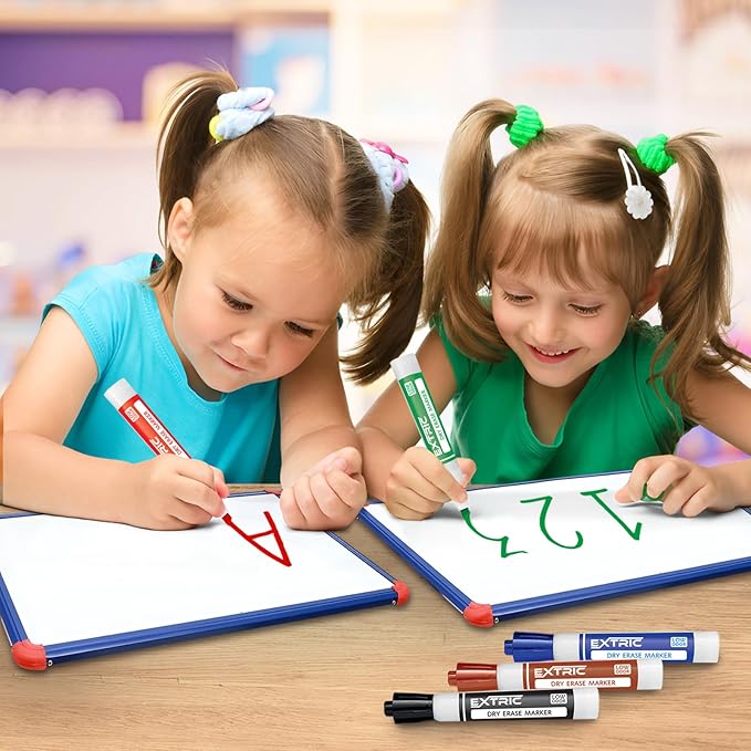 Dry Erase Markers Chisel Tip, 6 Whiteboard Markers, Dry Erase Marker with Eraser 6 Pack White Board Marker for Kids, School Supplies and Teachers