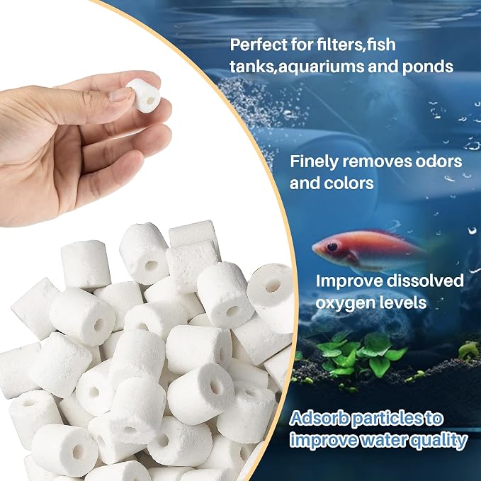 Sukh 3 Bags Ceramic Rings for Aquarium Filter - 425g Bio Ceramic Media Balls
