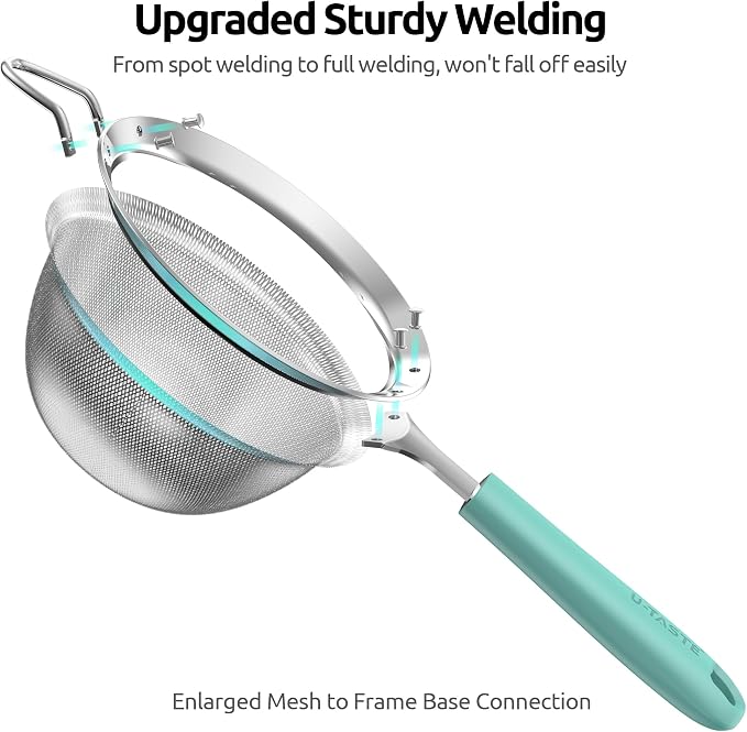 U-Taste Medium Fine Mesh Strainer: 18/8 Stainless Steel 4.73in 30 Mesh Kitchen