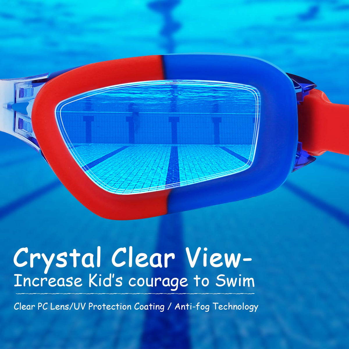 COOLOO Kids Swim Goggles, 2 Packs Swimming Goggles for Kids Girls Boys and Child Age 4-16