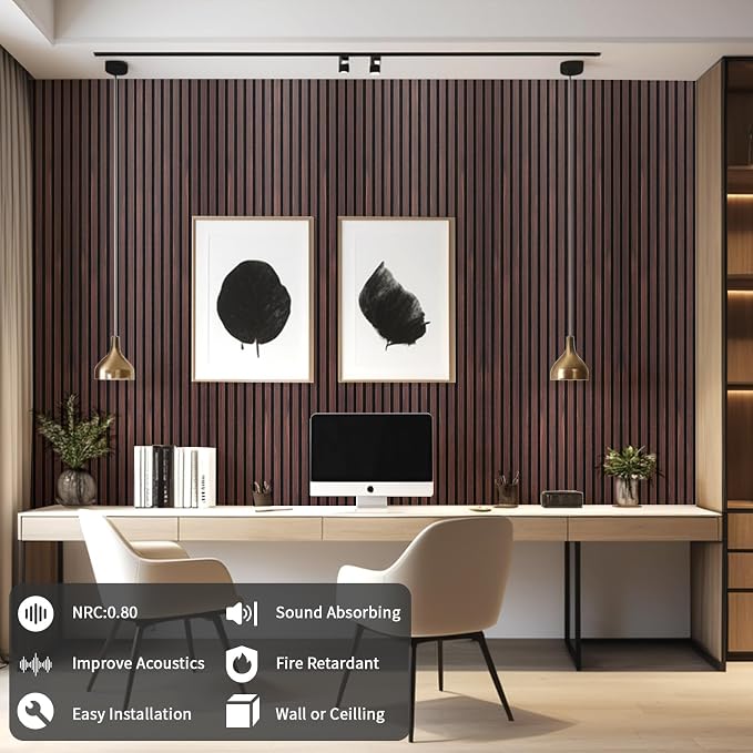 Wood Slat Wall Panel, 3D Soundproof Wall Panels, Large Acoustic Panels