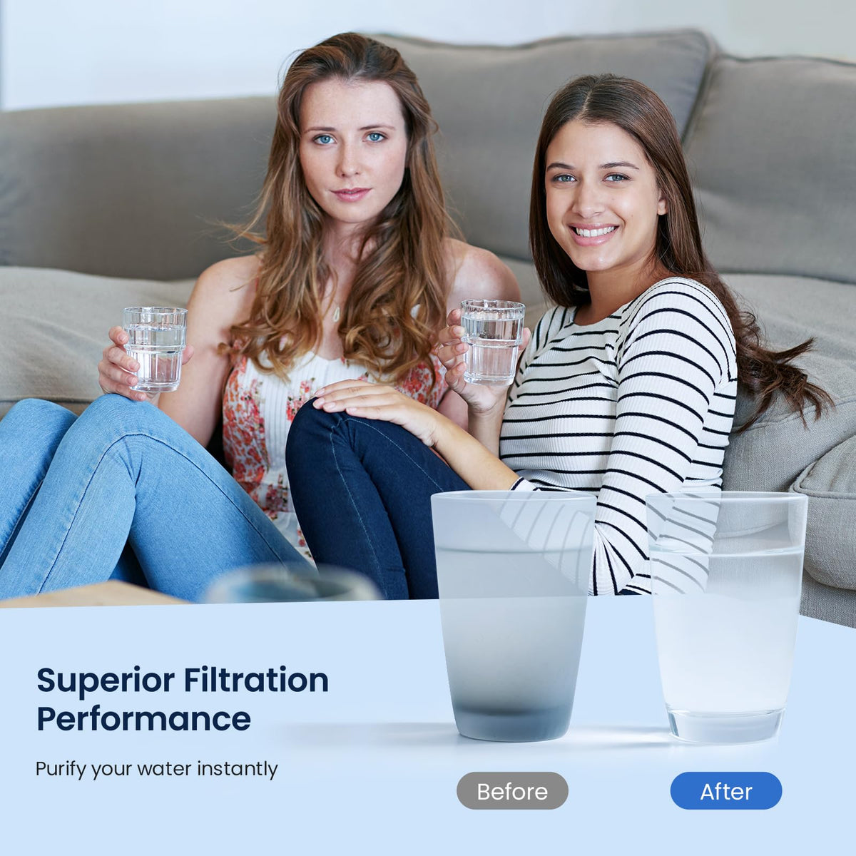 GLACIER FRESH Water Bottle Filter Compatible with Brita Sport BB06, 4-Pack